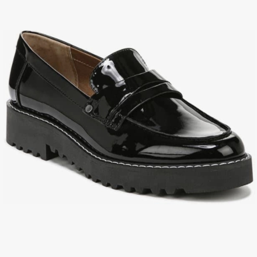 Frano Sarto | Cassandra Black Patent Leather Penny Loafers - Picture 7 of 13